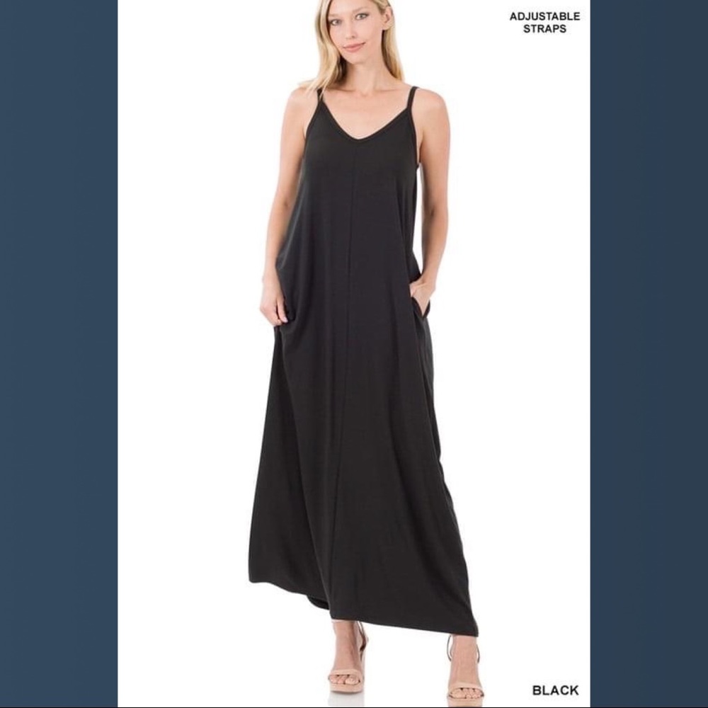 Zenana Black Maxi With Pockets, Worn Once